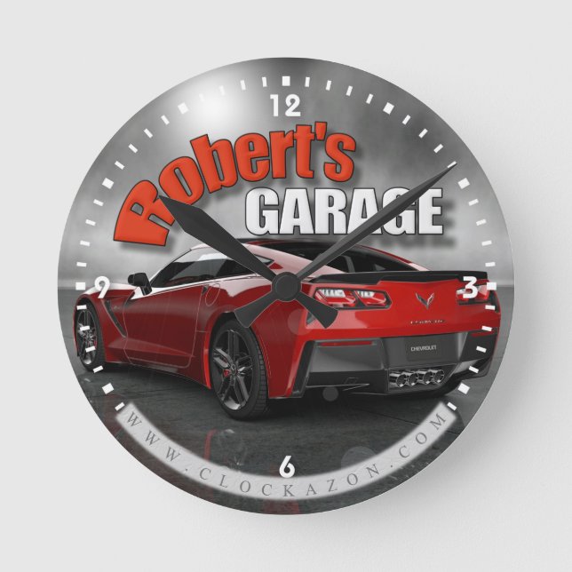 Robert's Garage Corvette Wall Clock (Front)