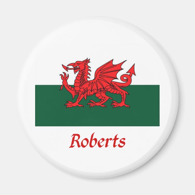 Roberts Welsh Flag Magnet (Front)