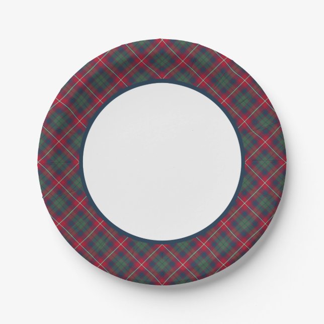 Robertson Clan Tartan Border Paper Plate (Front)
