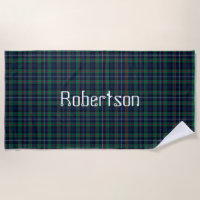 Robertson Clan Tartan Plaid Beach Towel