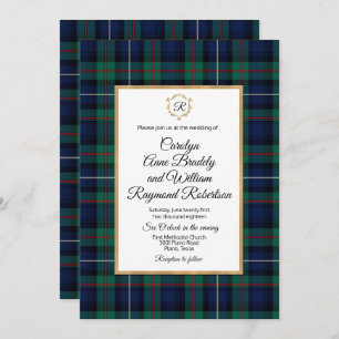 Robertson Plaid Monogramme Faire-part de mariage