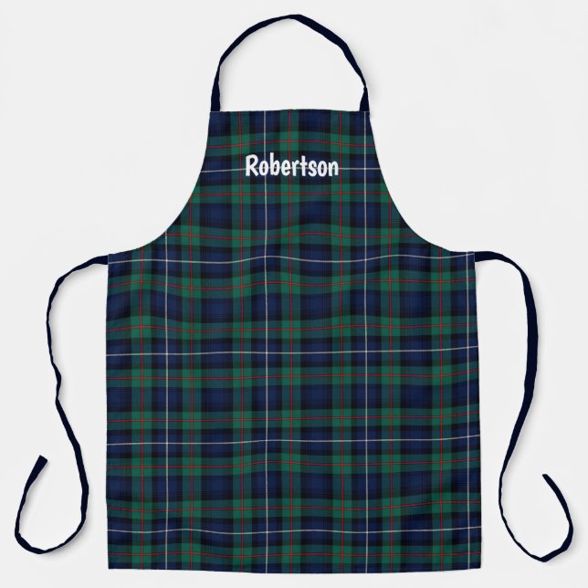 Robertson Tartan Plaid Monogrammed Apron (Front)