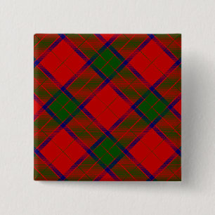 Robertson tartan red green plaid 2 inch square button