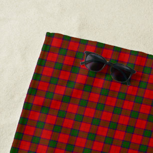 Robertson tartan red green plaid beach towel