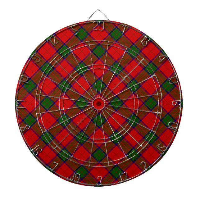 Robertson tartan red green plaid dartboard (Front)