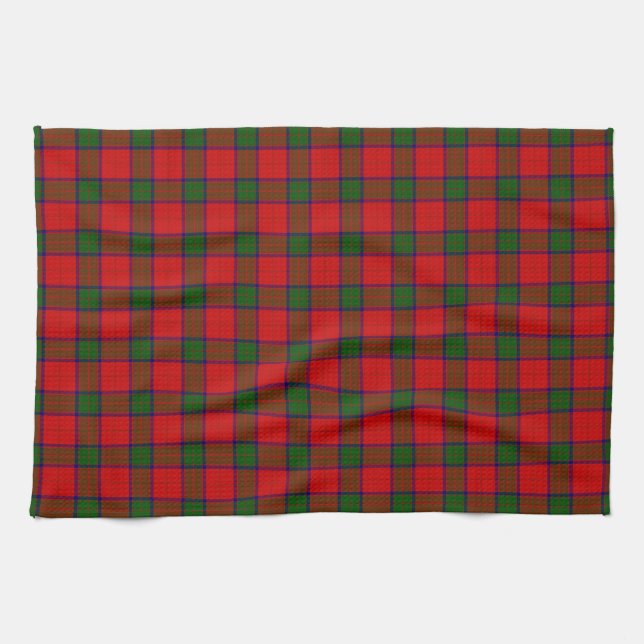 Robertson tartan red green plaid kitchen towel (Horizontal)