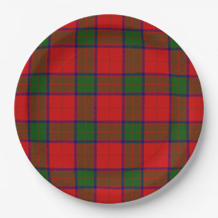 Robertson tartan red green plaid paper plate