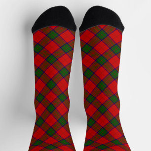 Robertson tartan red green plaid socks