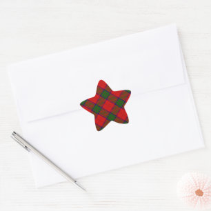 Robertson tartan red green plaid star sticker