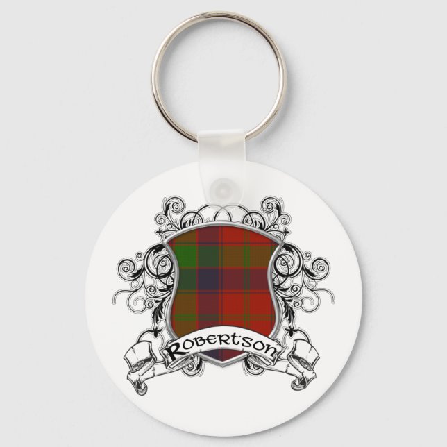 Robertson Tartan Shield Keychain (Front)