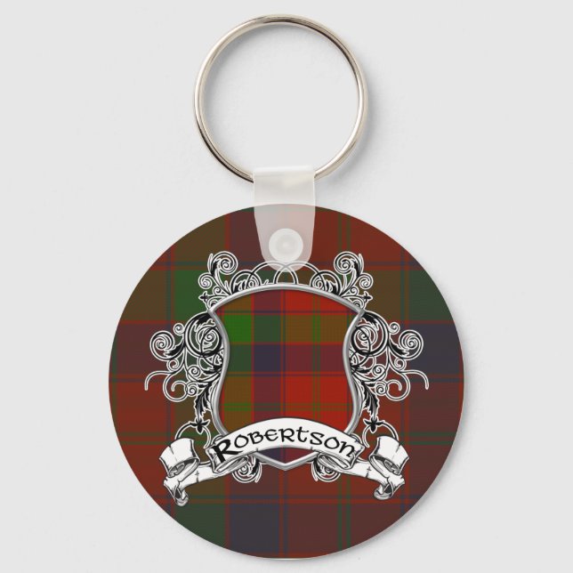 Robertson Tartan Shield Keychain (Front)