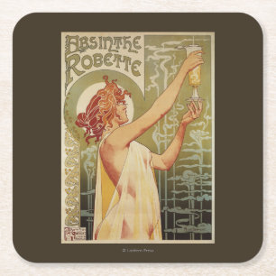 Robette Absinthe Advertisement Poster Square Paper Coaster