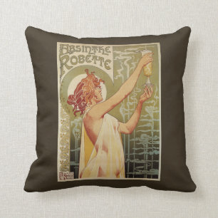 Robette Absinthe Advertisement Poster Throw Pillow