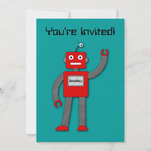 Robi the Retro Robot Invitation