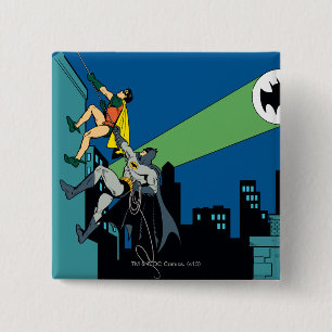 Robin And Batman Climb 2 Inch Square Button