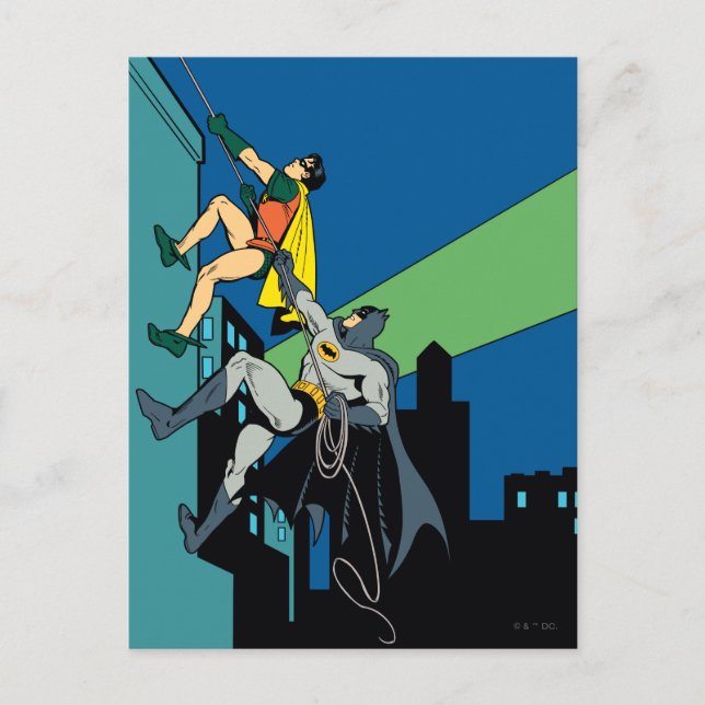 Robin And Batman Climb Postcard (Front)