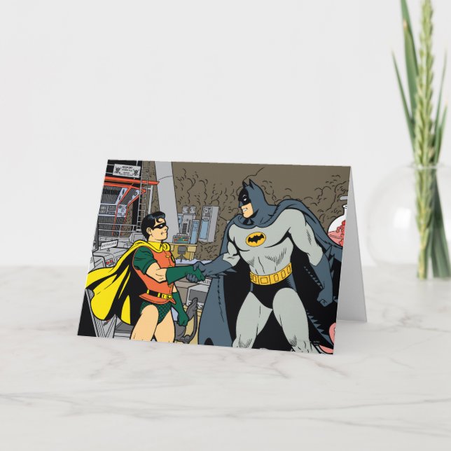 Robin And Batman Handshake Card (Front)