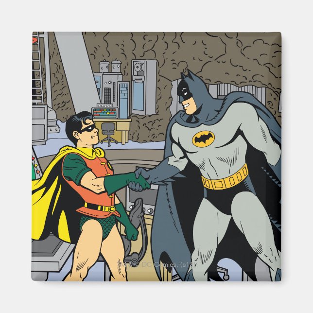 Robin And Batman Handshake Magnet (Front)