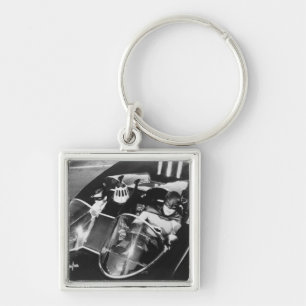 Robin and Batman in Batmobile Keychain