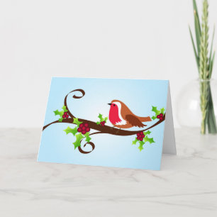 Robin and holly - Card