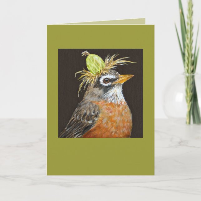 robin avec carte gooseberry (Devant)