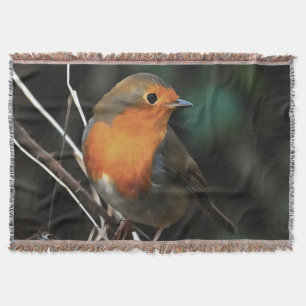Robin Being Bright On A Dull Day Acrylic Art Throw Blanket