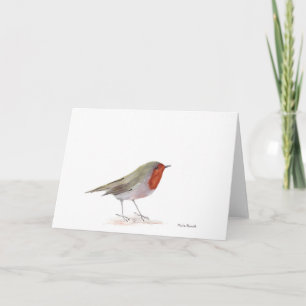 Robin bird Christmas Winter Festive Watercolor  Holiday Card