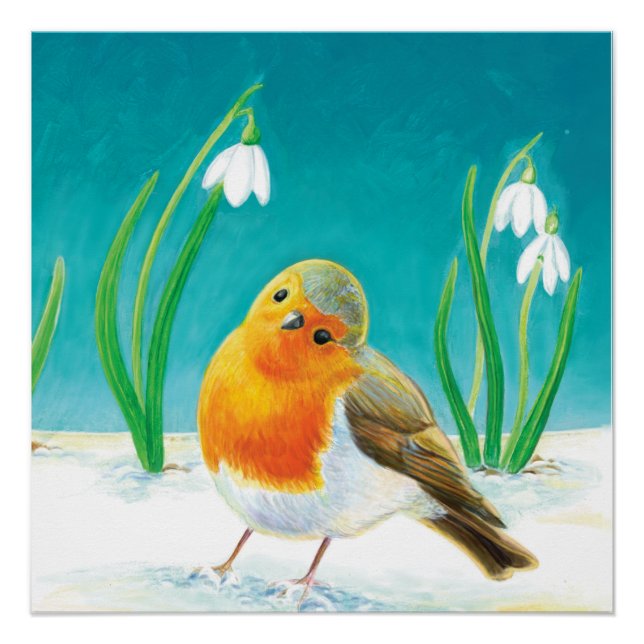 Robin Bird - Erithacus rubecula  Poster (Front)