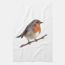 Robin Bird (Erithacus Rubecula) Serviette de cuisi