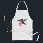 Robin Bird Flying with Red Heart Love Letter Standard Apron<br><div class="desc">bring a touch of whimsy to your kitchen with this charming apron featuring a cute robin bird in flight. the adorable illustration of a red breasted messenger carrying a heart envelope makes this a delightful accessory for cooking, baking, or hosting a romantic dinner. crafted from durable, easy to clean fabric,...</div>