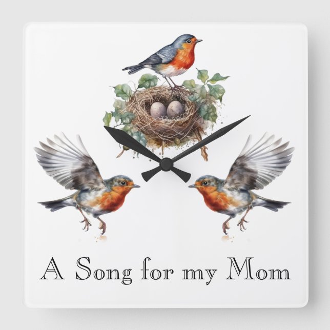 Robin Bird Wall Clock (Front)