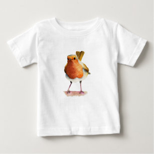 Robin Bird Watercolor Painting Baby T-Shirt