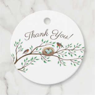 Robin Birds Nest Eggs Spring Baby Shower Favour Tags
