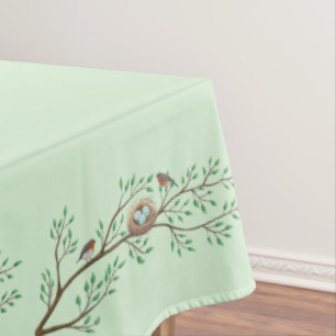 Robin Birds Nest Eggs Spring Baby Shower Tablecloth