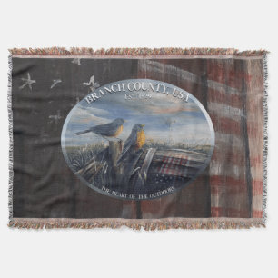Robin Branch Co. MICH. Throw Blanket