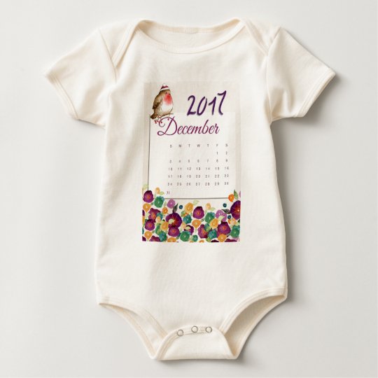 Robin Calendar Baby Bodysuit
