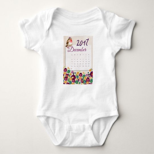 Robin Calendar Baby Bodysuit