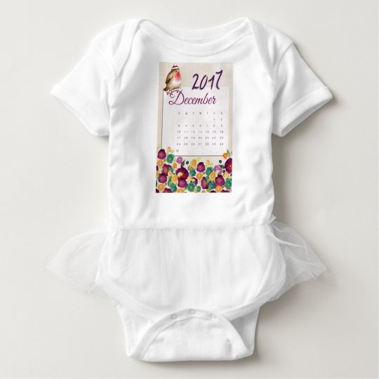Robin Calendar Baby Bodysuit