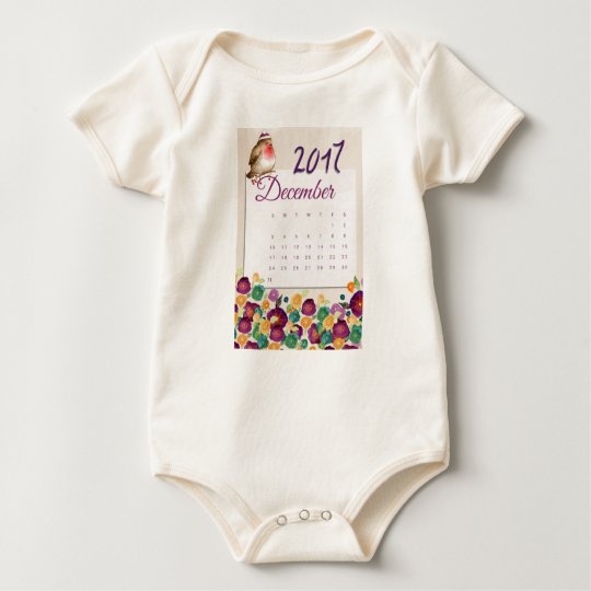 Robin Calendar Baby Bodysuit