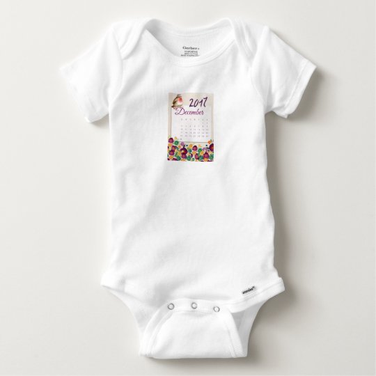 Robin Calendar Baby Onesie