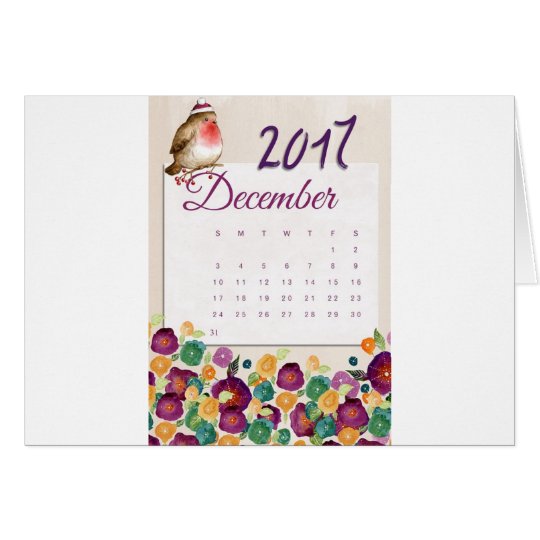 Robin Calendar Card