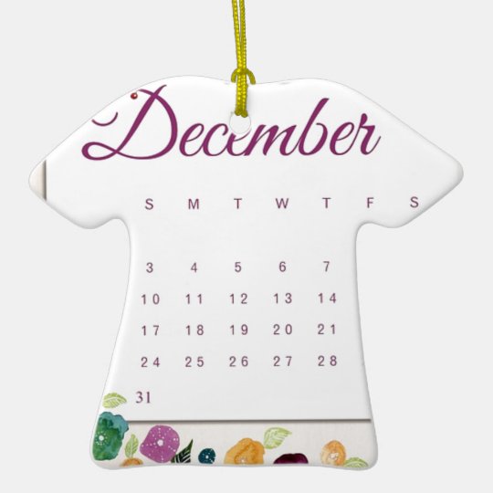 Robin Calendar Ceramic Ornament