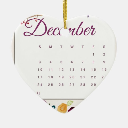 Robin Calendar Ceramic Ornament