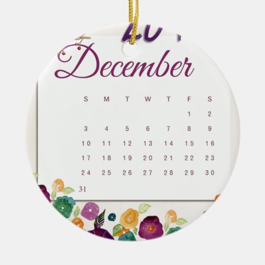 Robin Calendar Ceramic Ornament