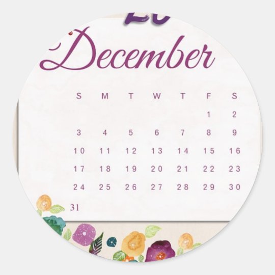 Robin Calendar Classic Round Sticker