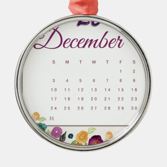 Robin Calendar Metal Ornament