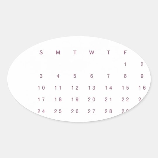 Robin Calendar Oval Sticker