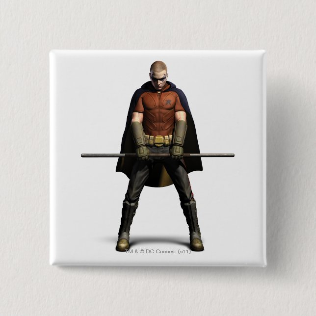 Robin Colour 2 Inch Square Button (Front)