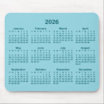 Robin Egg Blue and Dark Teal 2026 Calendar Mouse Pad<br><div class="desc">Looking for a sleek and stylish way to keep track of your days? Check out this pale blue and dark teal 2026 calendar mousepad! It makes a great gift for anyone who loves to stay organized. Plus, it's a great way to show off your personality and make your desk look...</div>