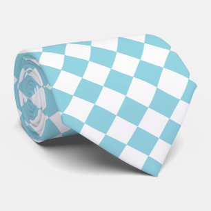 Robin Egg Blue and White Chevron Pattern Classic Tie